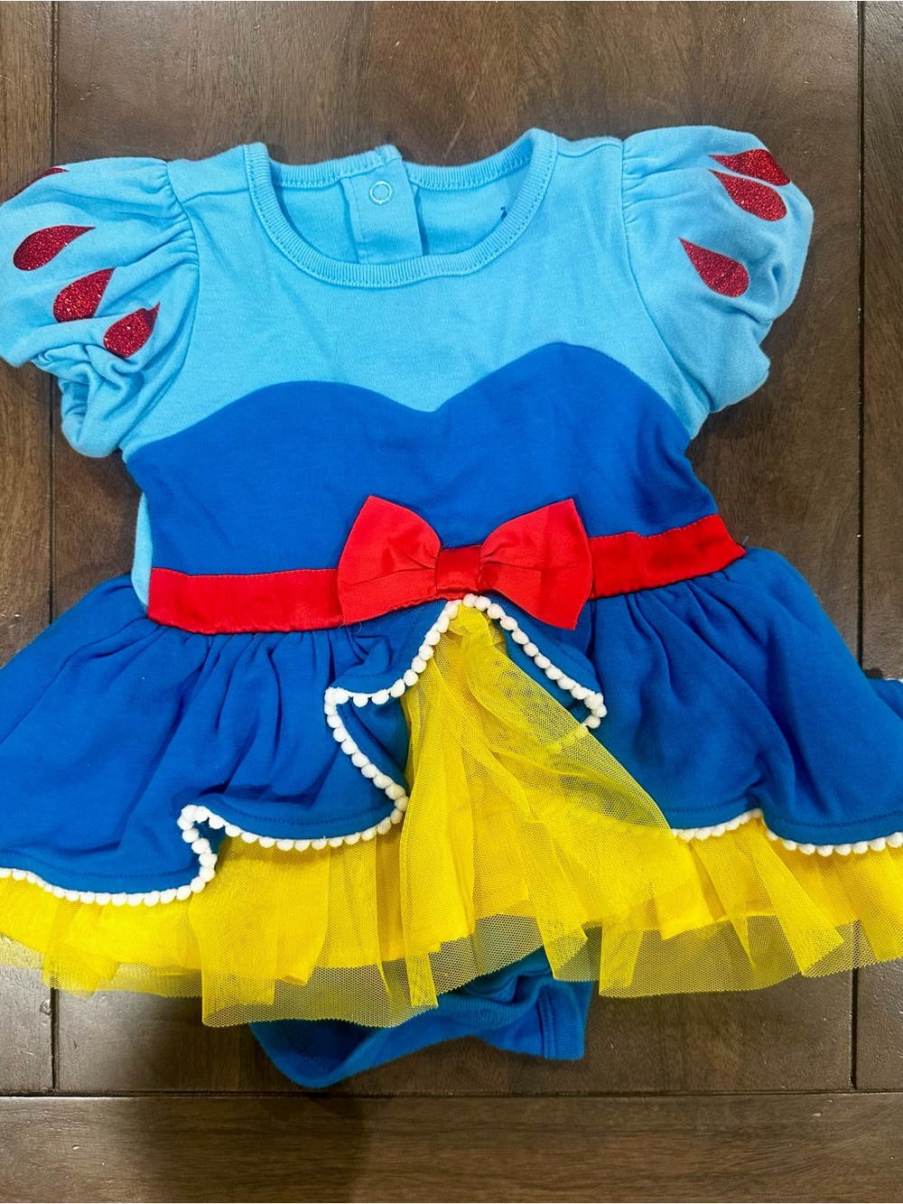 Blue & Yellow Snow White Disney -Princess Toddler Costume Dress with Red Bow